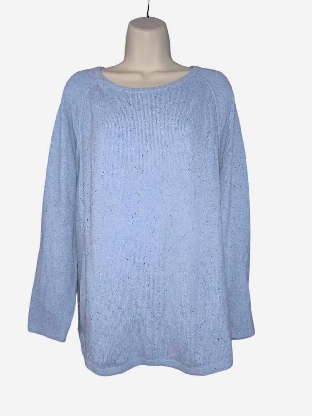 Karen Scott Pastel Blue Relaxed Knit Pullover